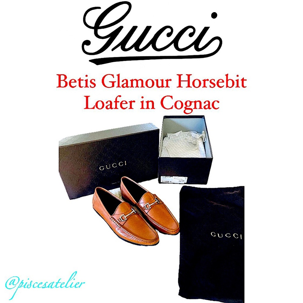 Gucci Betis Glamour Cuir Cognac Leather Horsebit Loafer 247489 BLM00 2535, 8.5 - Picture 10 of 16